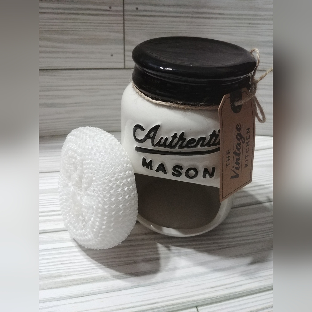 Mason Jar Sponge Holder NEW Farmhouse Retro